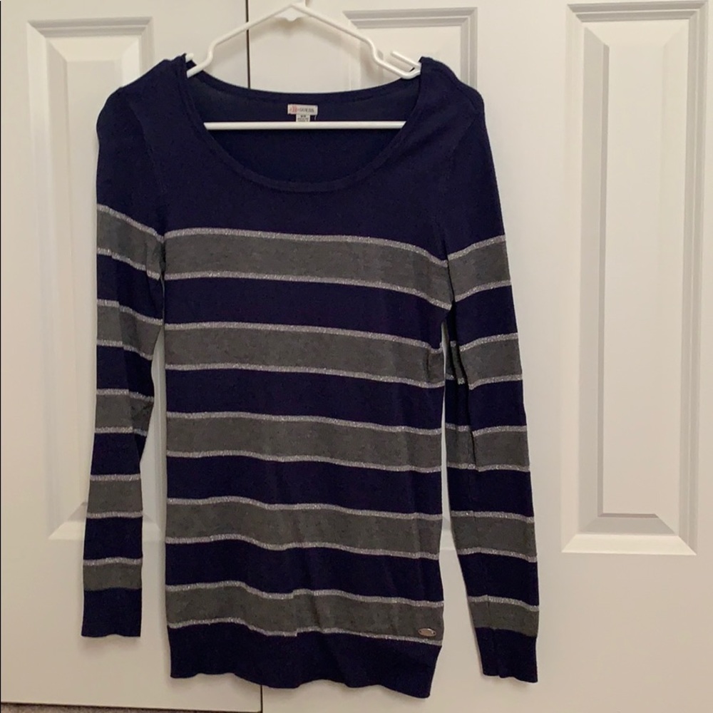 Blue and gray sweater